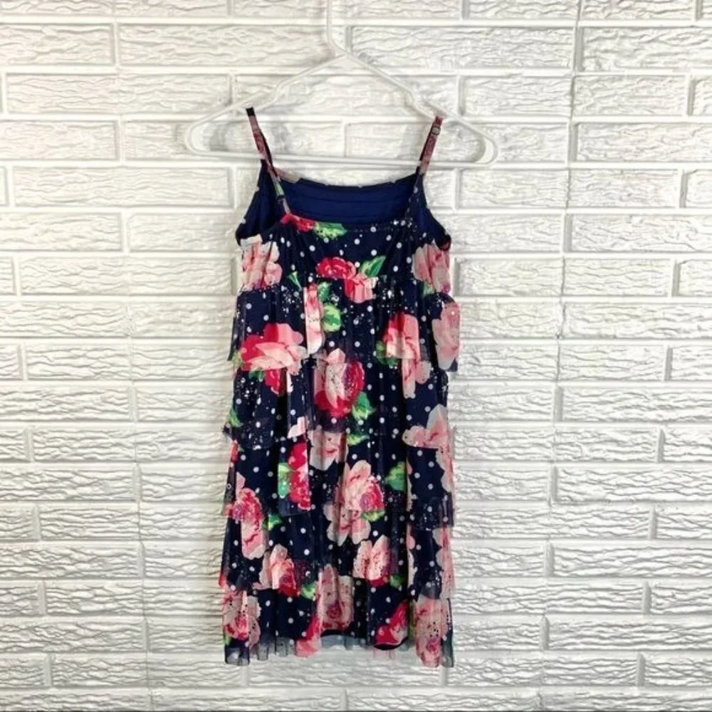 5/$25 Justice Girls Multicolored Floral Ruffled Dress